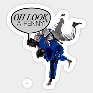 Jiu Jitsu - Hip Toss - Funny Jiu Jitsu Vector Illustration Sticker